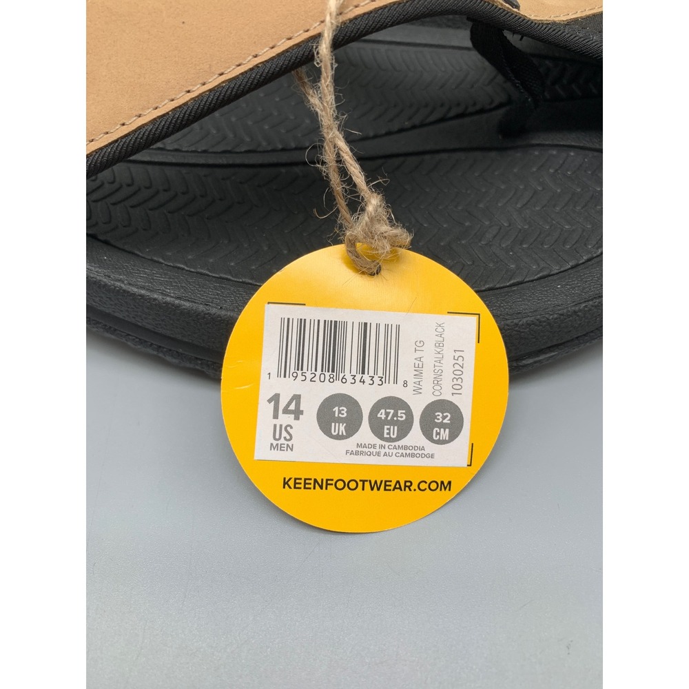 KEEN Waimea TG Cornstalk Black Sandals 1030251 Men's Sz 14 NEW - Picture 3 of 9
